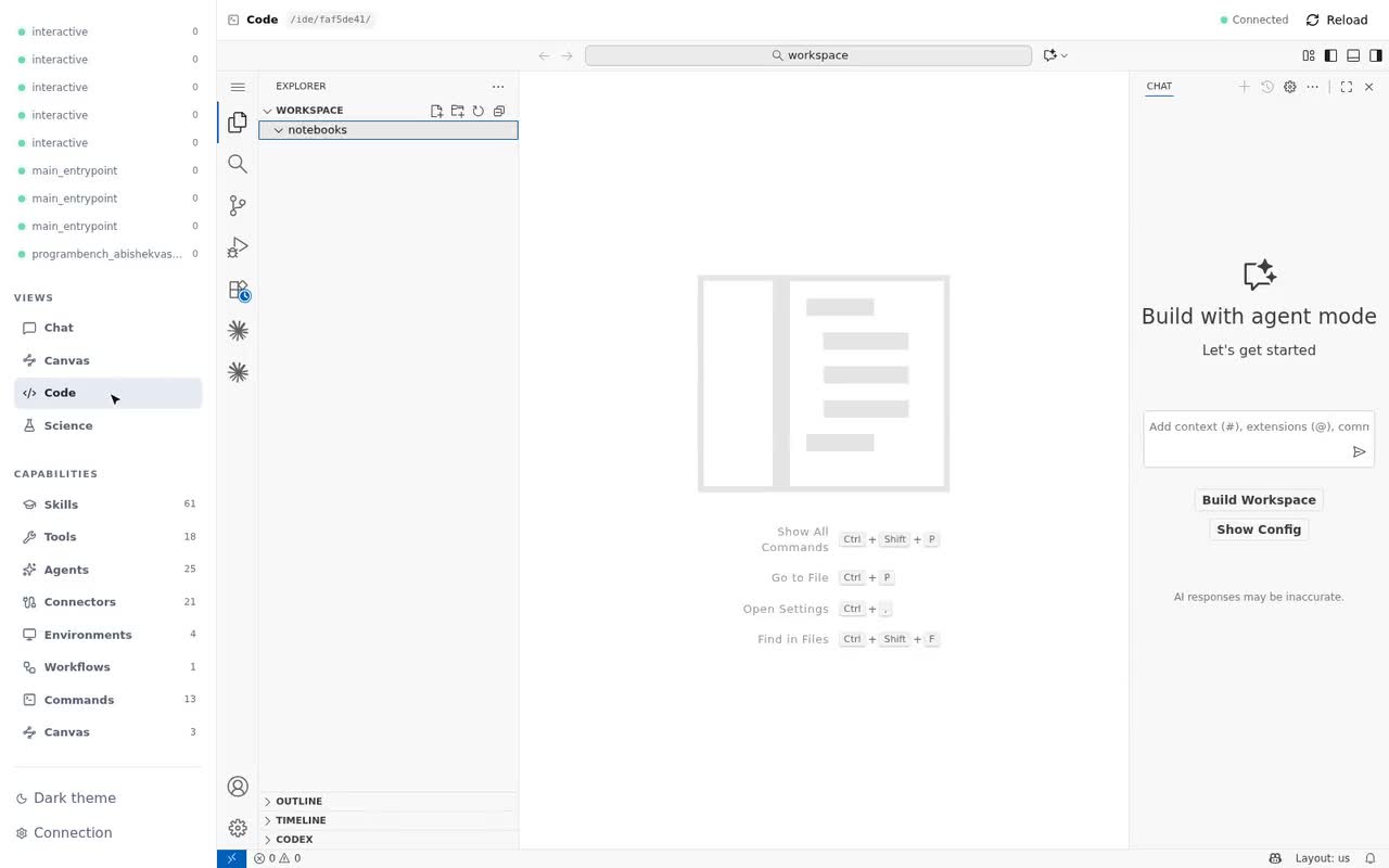 The in-browser editor